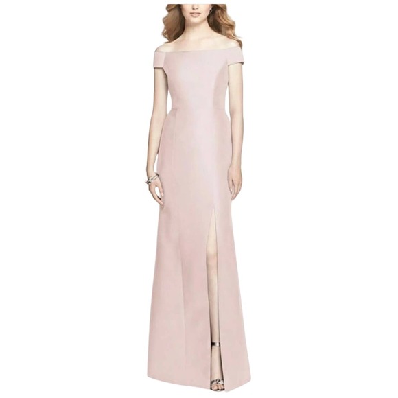ALFRED SUNG Dresses & Skirts - Chic Alfred Sung D751 Off The Shoulder Criss Cross Maxi Dress Gown , Size 16
